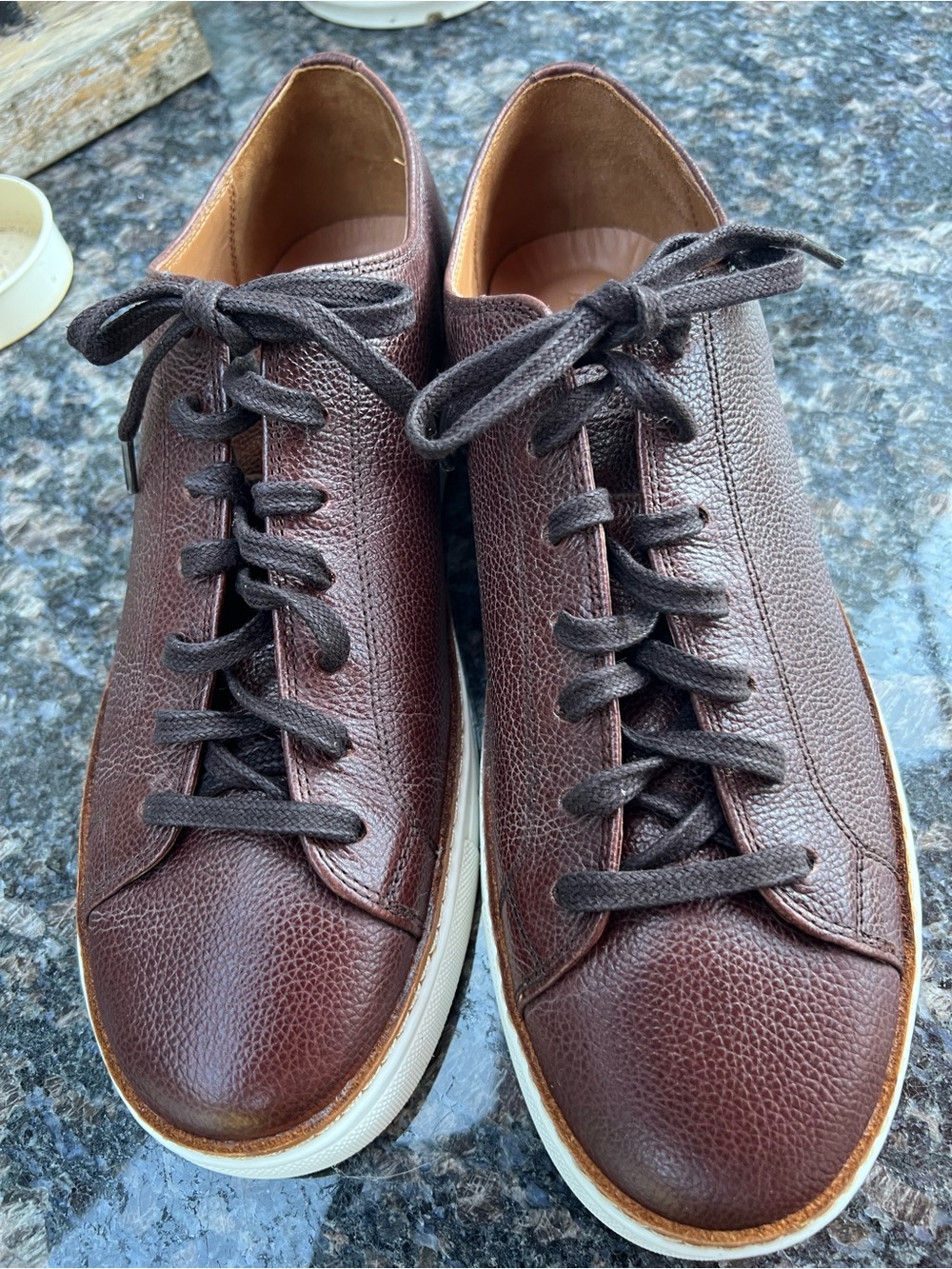Allen Edmonds Dark Brown Leather Lace-Up Sneakers